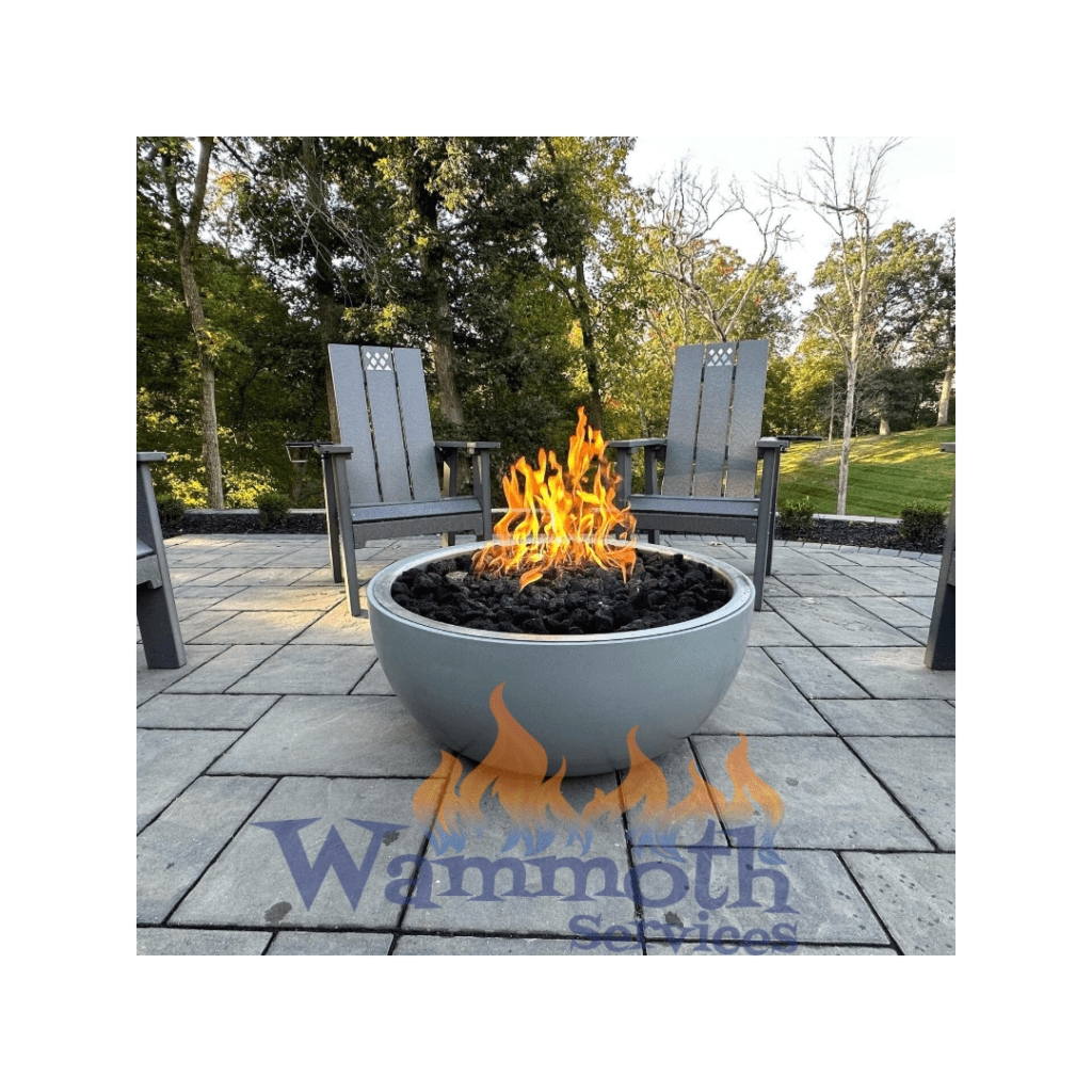 Outdoor Gas Fire Pit A fire pit sitting on top of a patio.